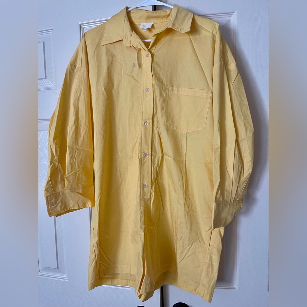 NWT yellow shirt romper